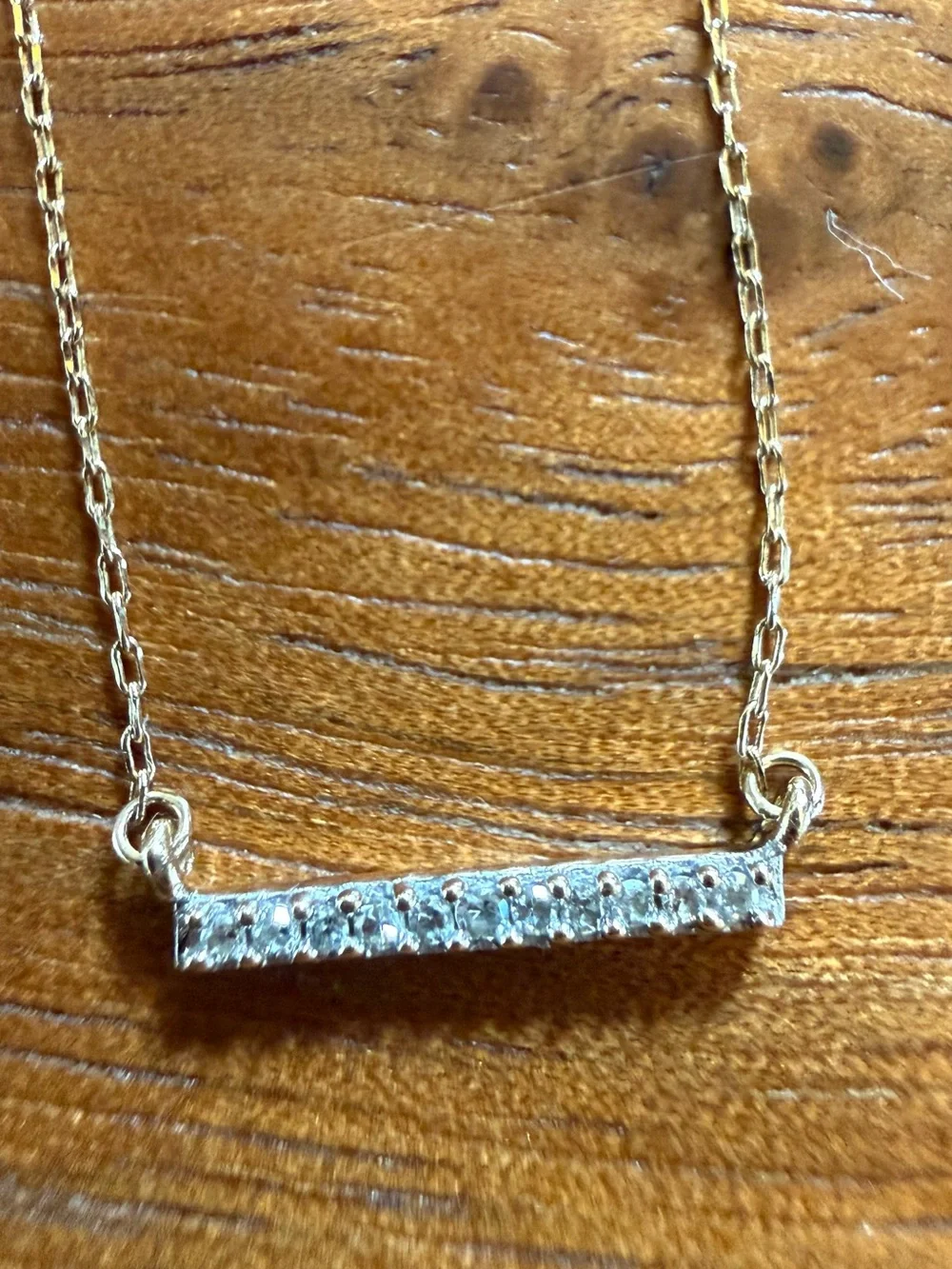 Adina Reyter Pave diamond bar Gold Chain Necklace